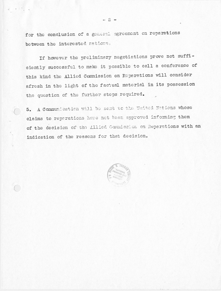 Agenda as Telegraphed to the Soviet and British Governments by the Secretary's Telegram of July 5