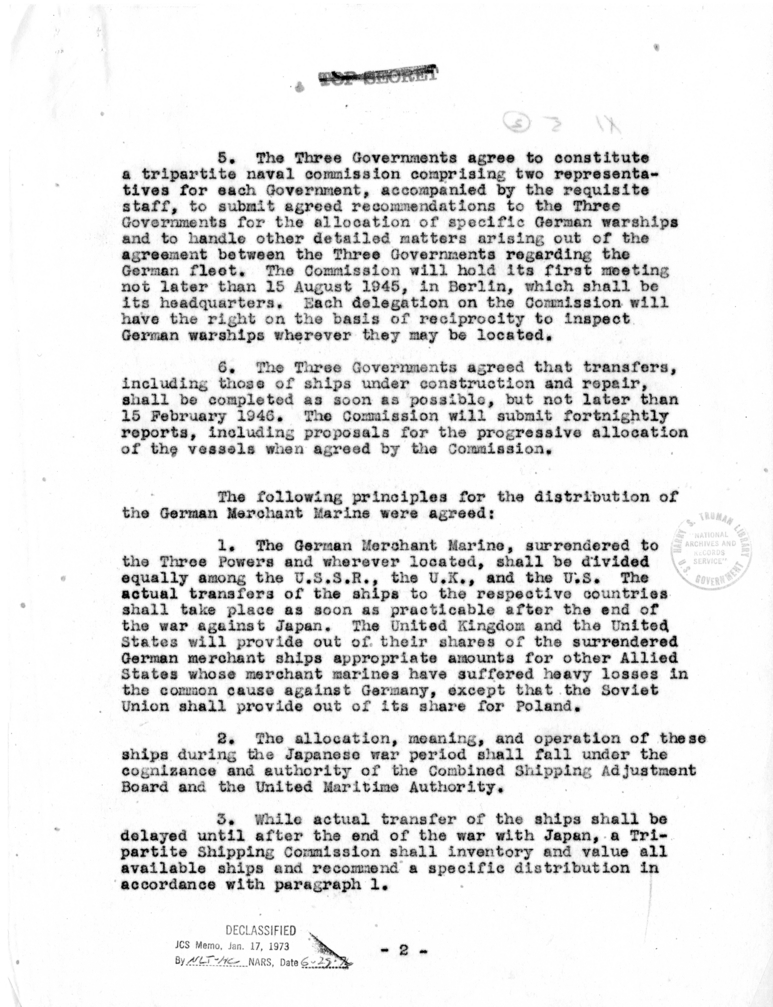 Memorandum from Fleet Admiral William D. Leahy to the Joint Chiefs of Staff