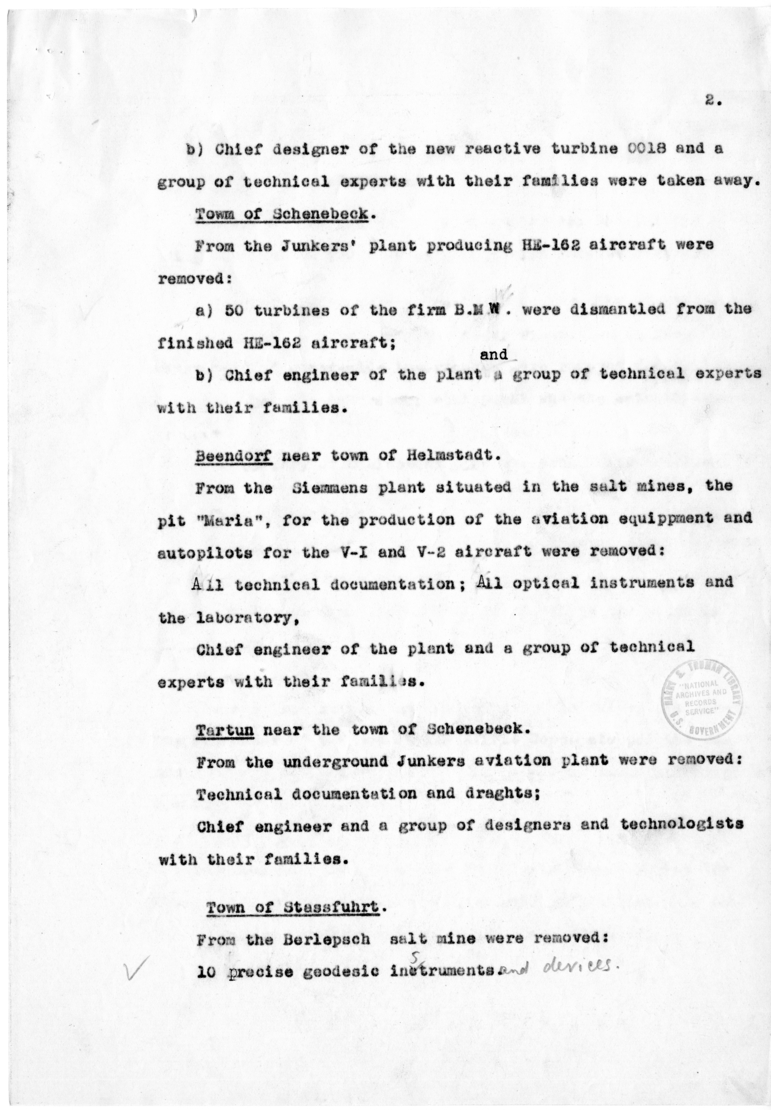 Marshal Zhukov's Report on Removal by the Allies of Equipment and Other Property from the Factories in the Soviet Zone of Occupation