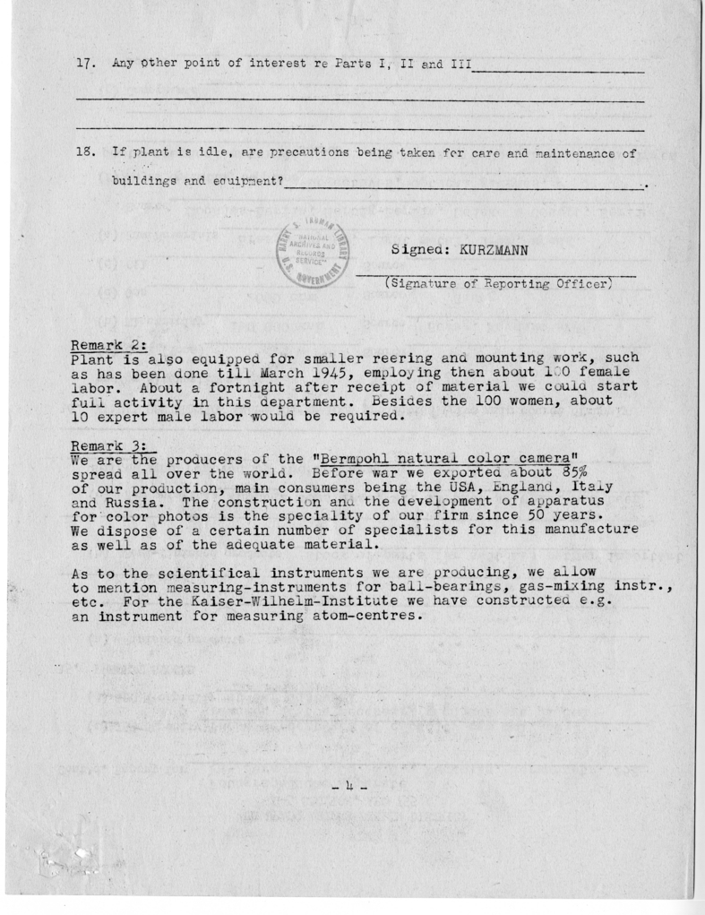 Memorandum, Allied and Neutral's Properties Removed from United States Sector of Berlin by Russian Army
