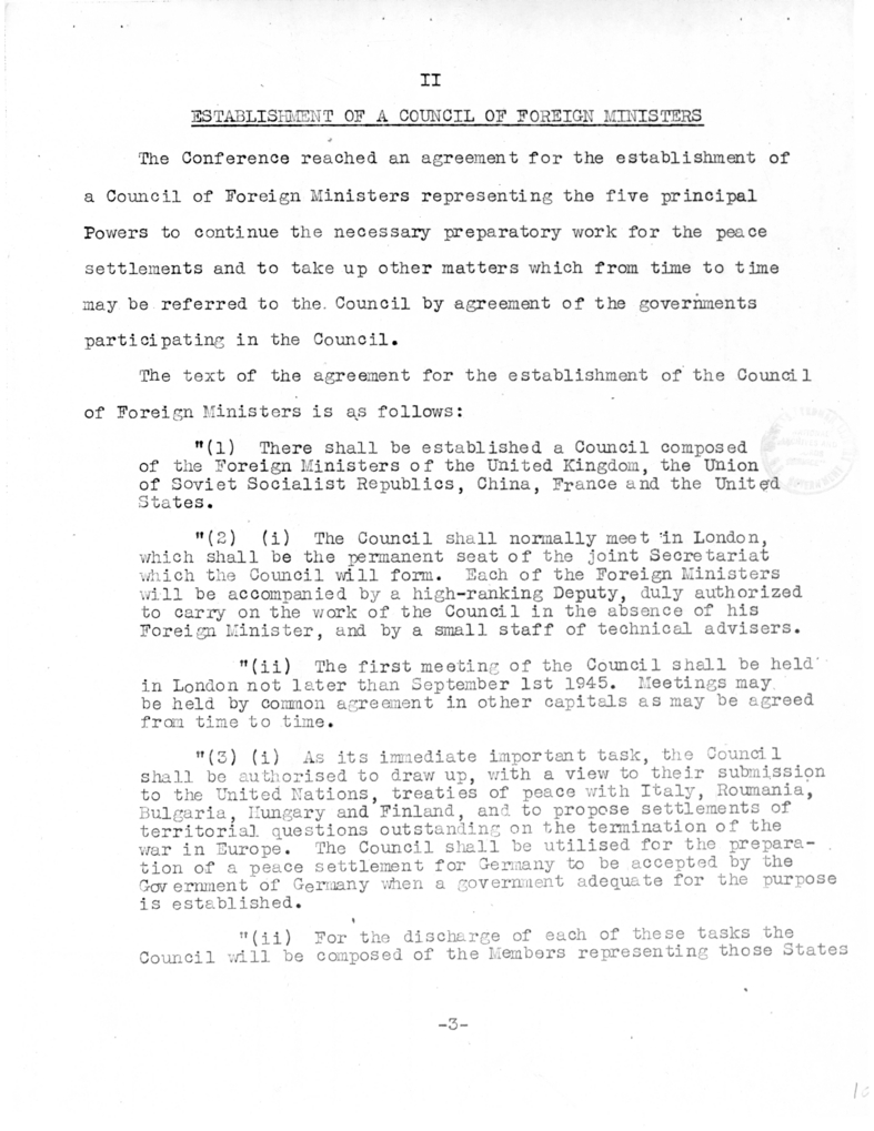 Revised Draft Communique of the Potsdam Conference