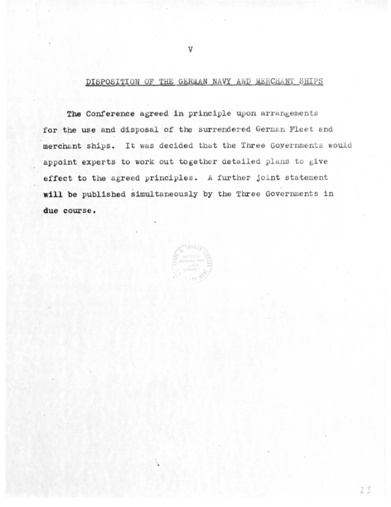 Revised Draft Communique of the Potsdam Conference