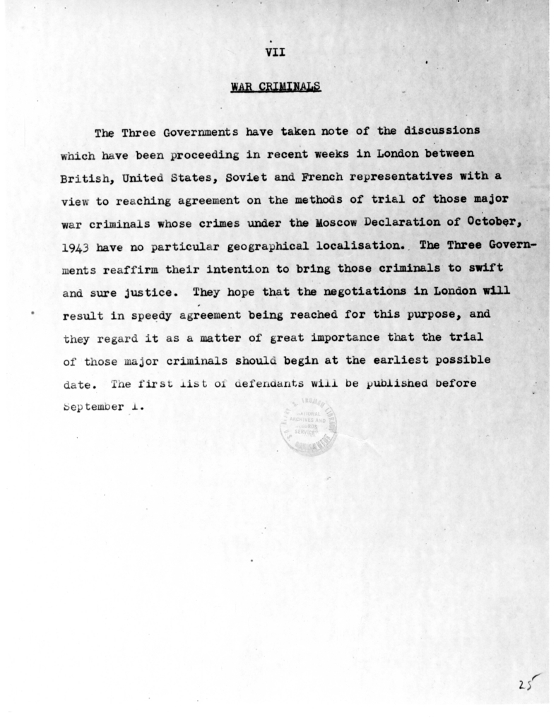 Revised Draft Communique of the Potsdam Conference