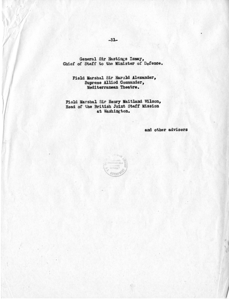 Report on the Tripartite Conference of Berlin - Final Typewritten Copy
