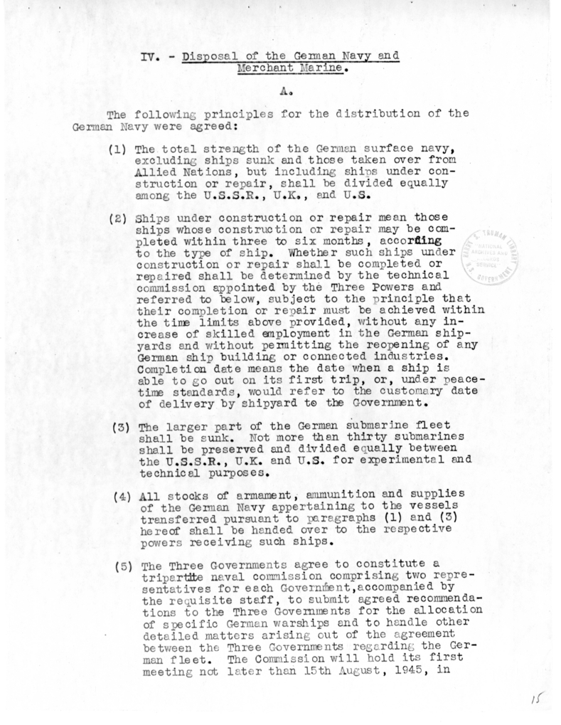 Protocol of the Proceedings of the Berlin Conference - President's Draft