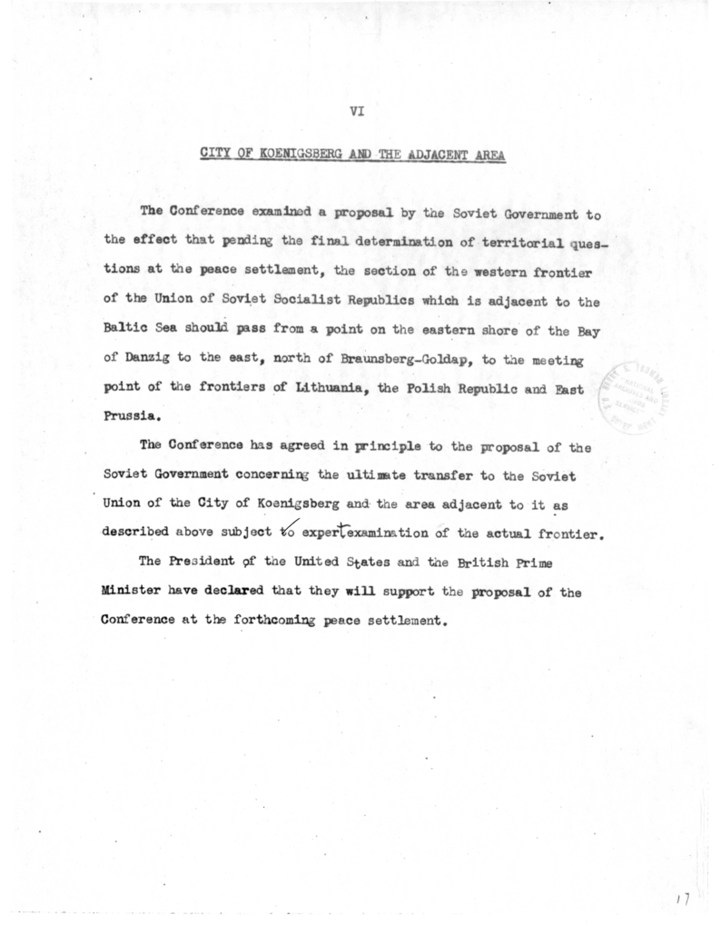 Protocol of the Proceedings of the Berlin Conference - President's Draft
