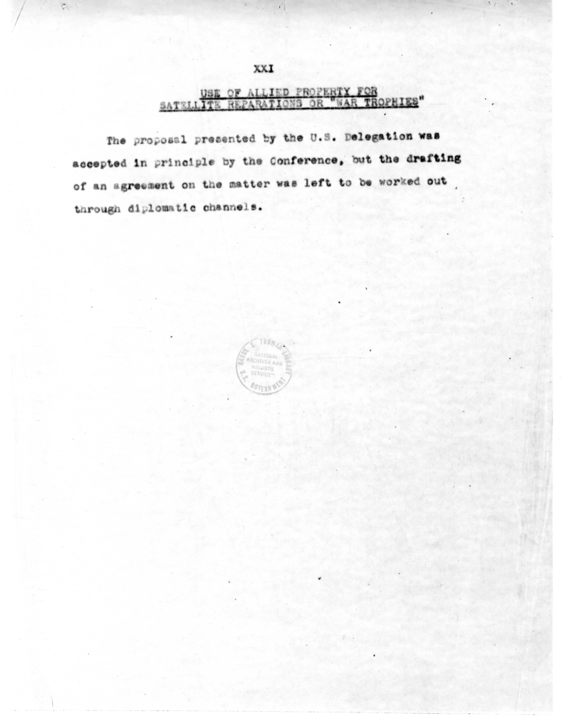 Protocol of the Proceedings of the Berlin Conference - President's Draft