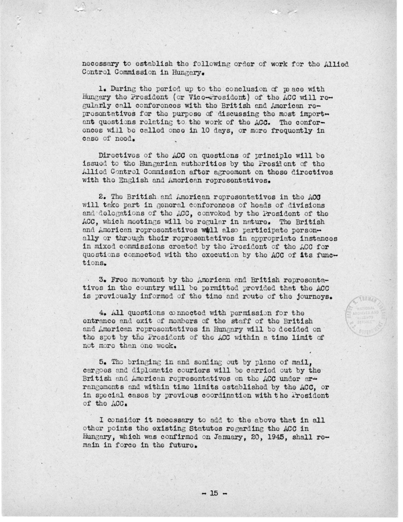 Protocol of the Proceedings of the Berlin Conference - Copies for Presidential Party, Copy #1