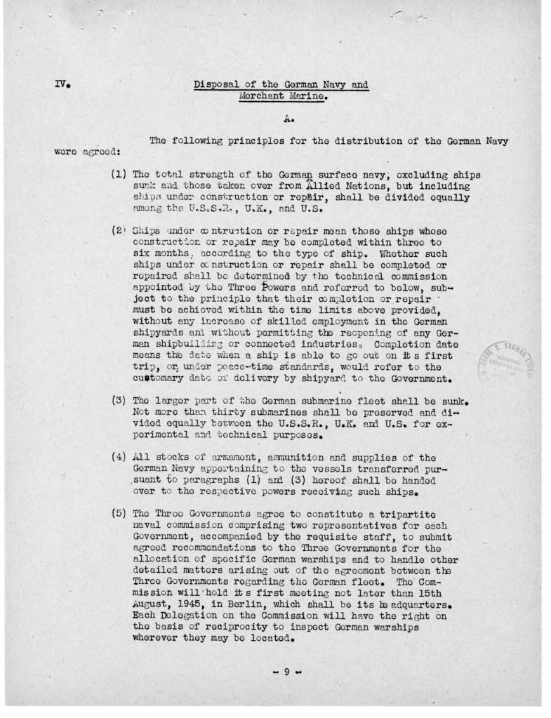 Protocol of the Proceedings of the Berlin Conference - Copies for Presidential Party, Copy #2