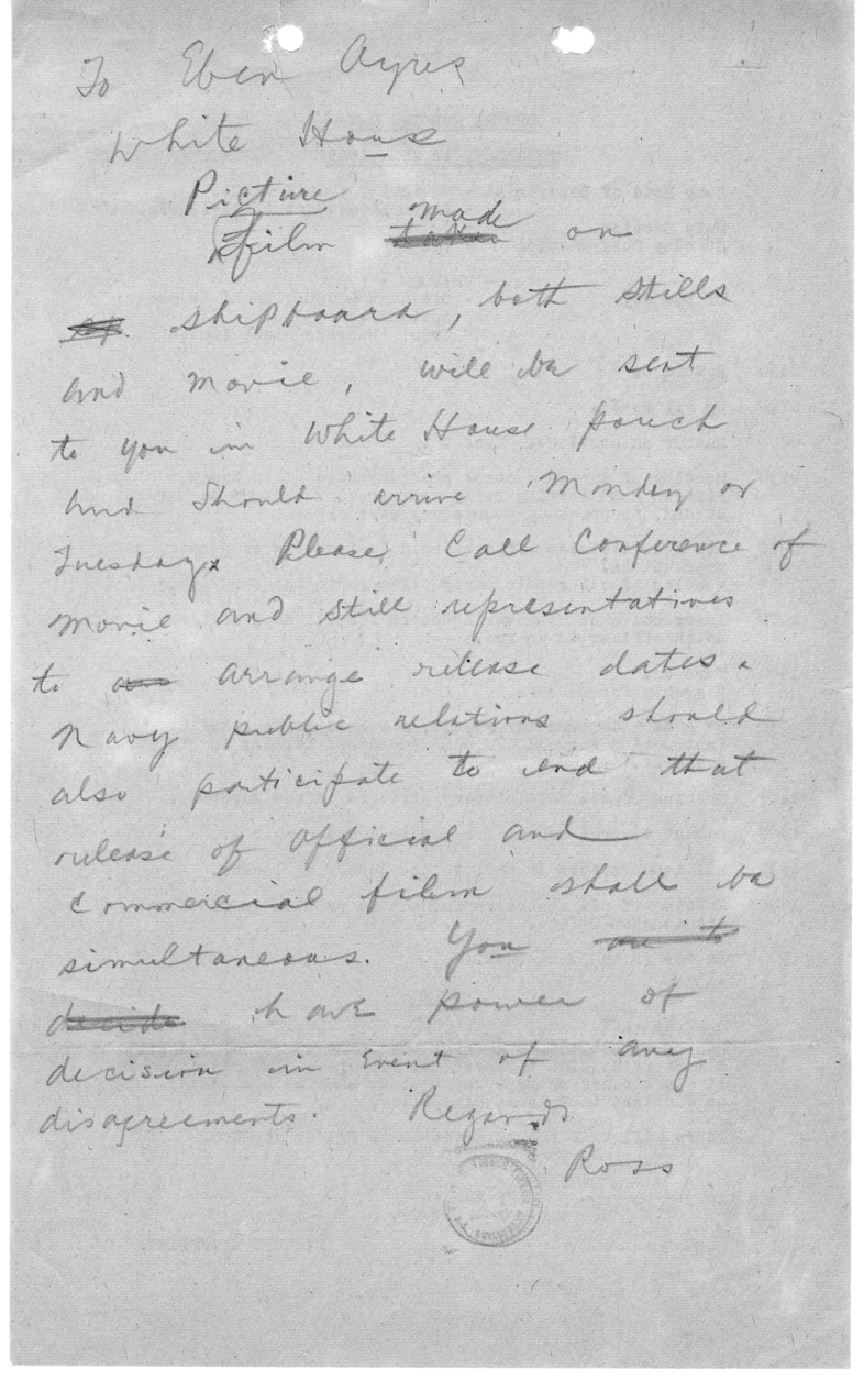 Handwritten Note from Charles G. Ross to Eben A. Ayers