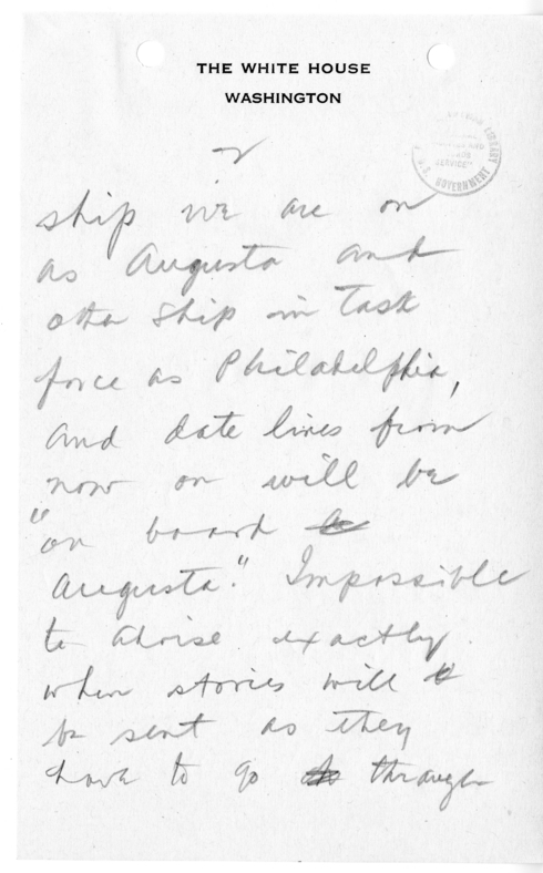 Handwritten Note from Charles Ross to Eben Ayers