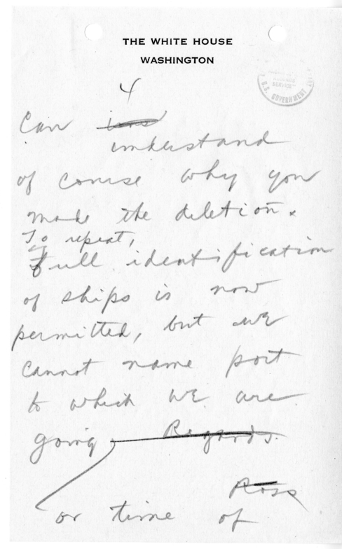 Handwritten Note from Charles Ross to Eben Ayers