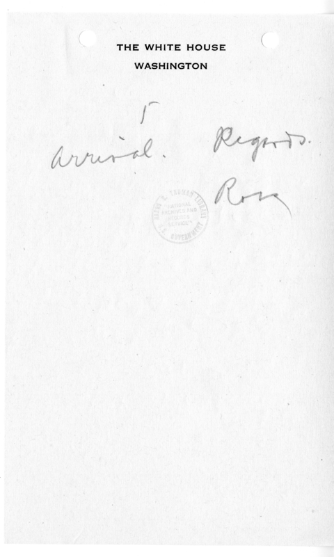 Handwritten Note from Charles Ross to Eben Ayers