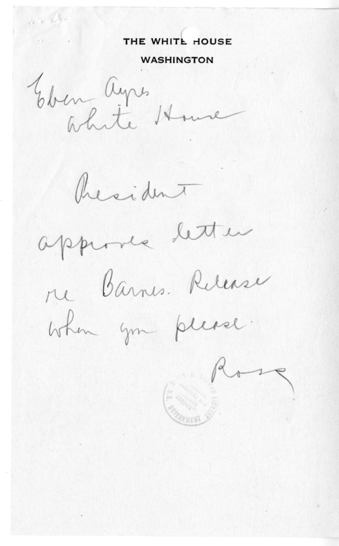 Telegram from Charles Ross to Eben Ayers [28]