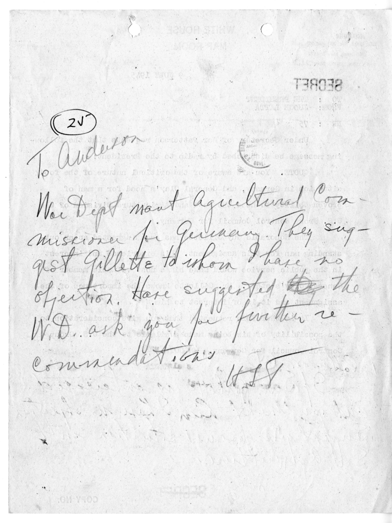 Telegram from President Harry S. Truman to Judge Maurice Latta [75]