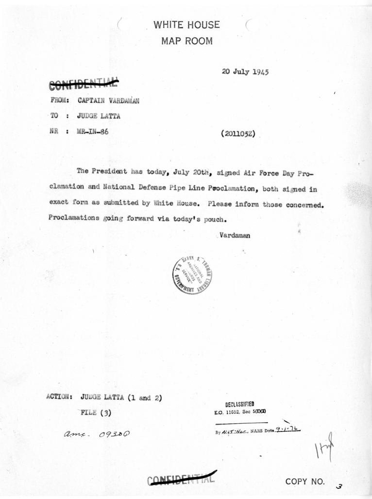 Telegram from Captain James K. Vardaman to Judge Maurice Latta [MR-IN-86]
