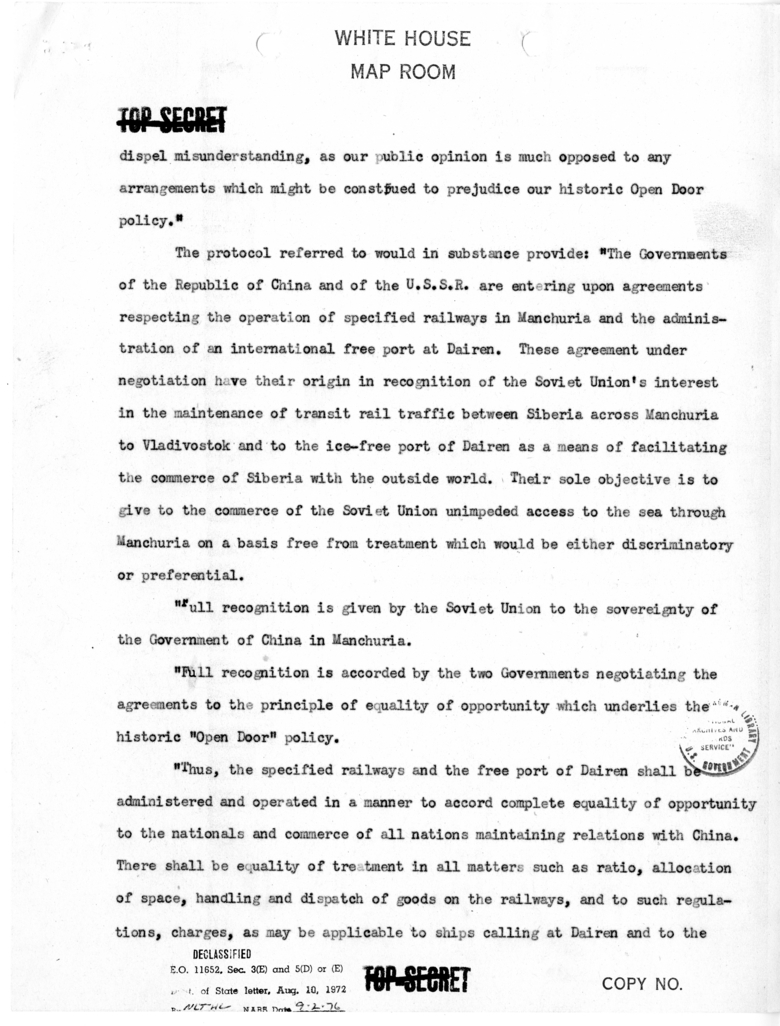 Telegram from Secretary of State James Byrnes to Ambassador John Winant [MR-IN-218]