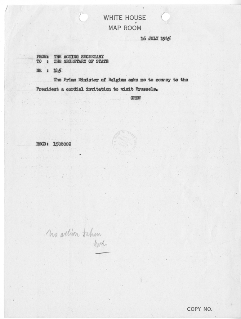 Memorandum from Acting Secretary of State Joseph Grew to Secretary of State James Byrnes [NR 145]