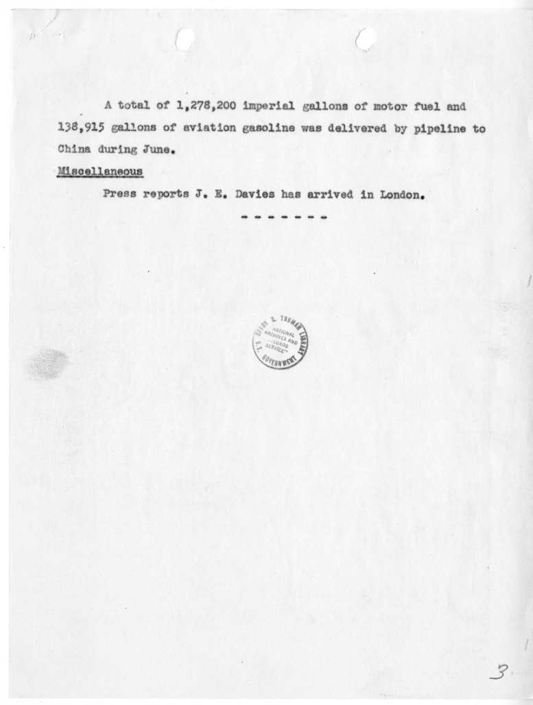 Telegram from the Map Room to Captain James K. Vardaman [NR 89]