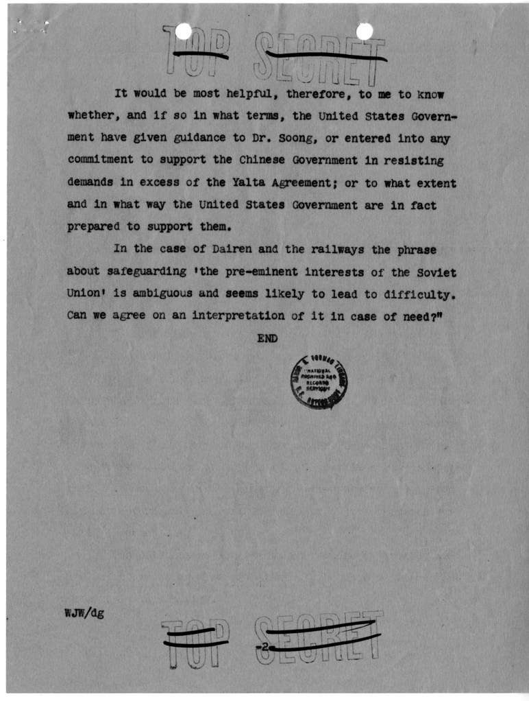 Cable from John Winant to President Harry S. Truman [MR-OUT-344]