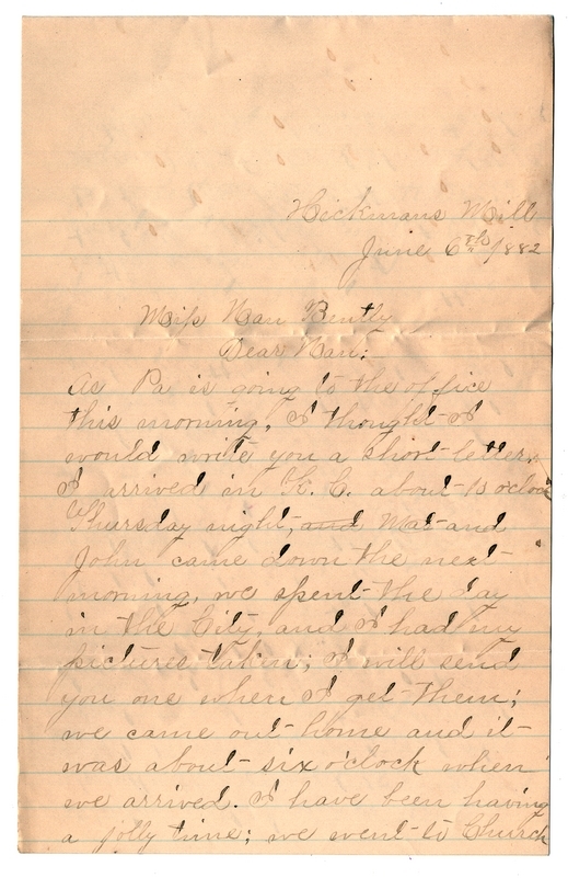 Letter from Mary Martha Truman to Nancy Bentley