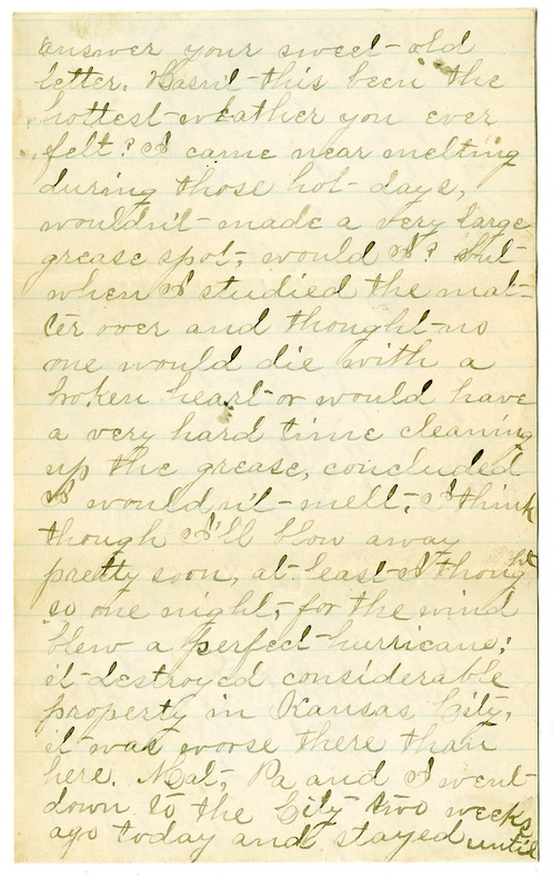 Letter from Mary Martha Truman to Nancy Bentley