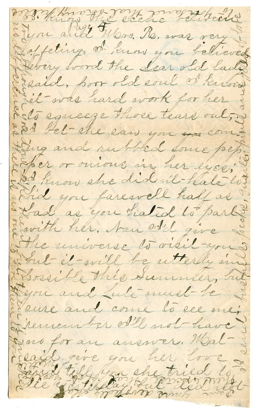 Letter from Mary Martha Truman to Nancy Bentley