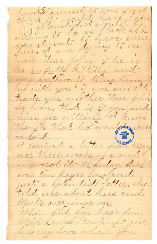 Letter from Mary Martha Truman to Nancy Bentley