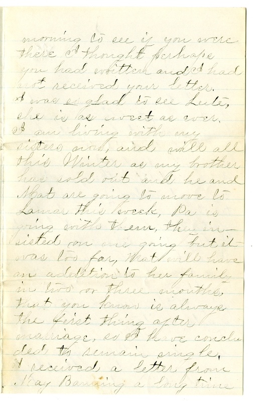 Letter from Mary Martha Truman to Nancy Bentley