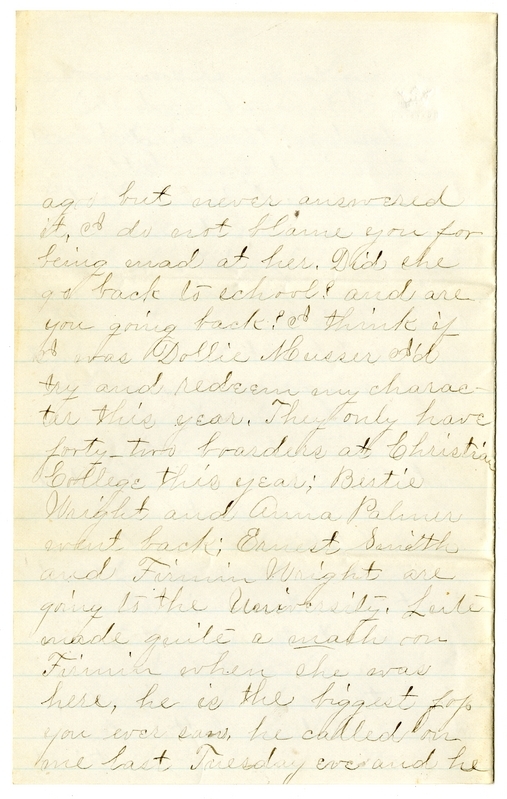 Letter from Mary Martha Truman to Nancy Bentley