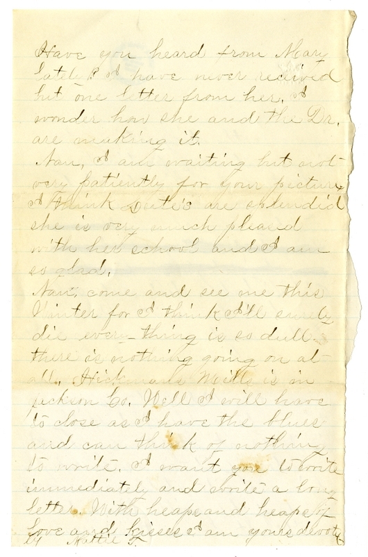 Letter from Mary Martha Truman to Nancy Bentley
