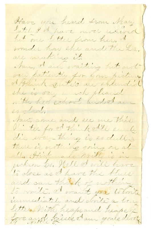 Letter from Mary Martha Truman to Nancy Bentley