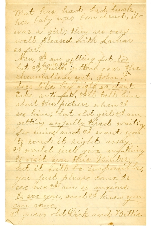 Letter from Mary Martha Truman to Nancy Bentley