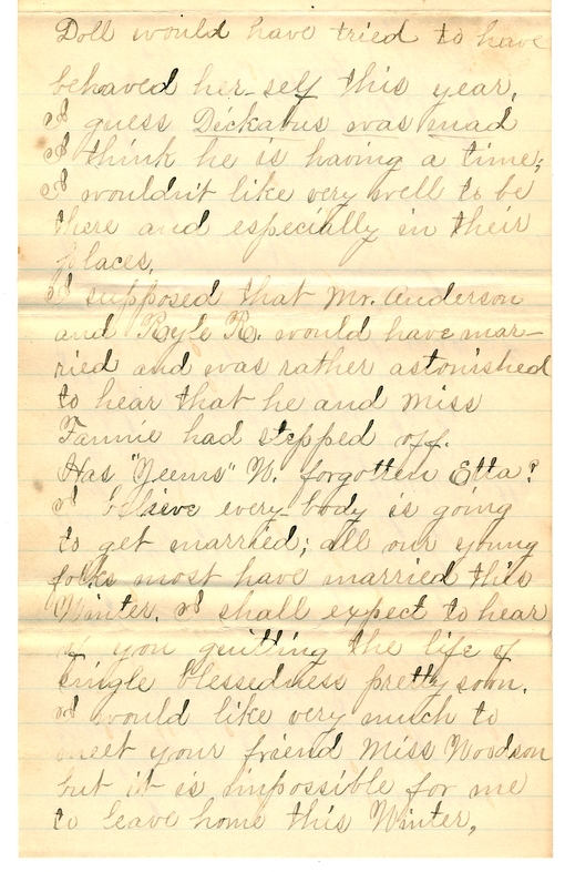 Letter from Mary Martha Truman to Nancy Bentley