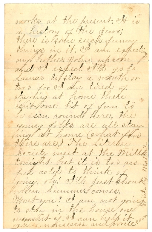 Letter from Mary Martha Truman to Nancy Bentley