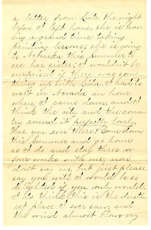 Letter from Mary Martha Truman to Nancy Bentley