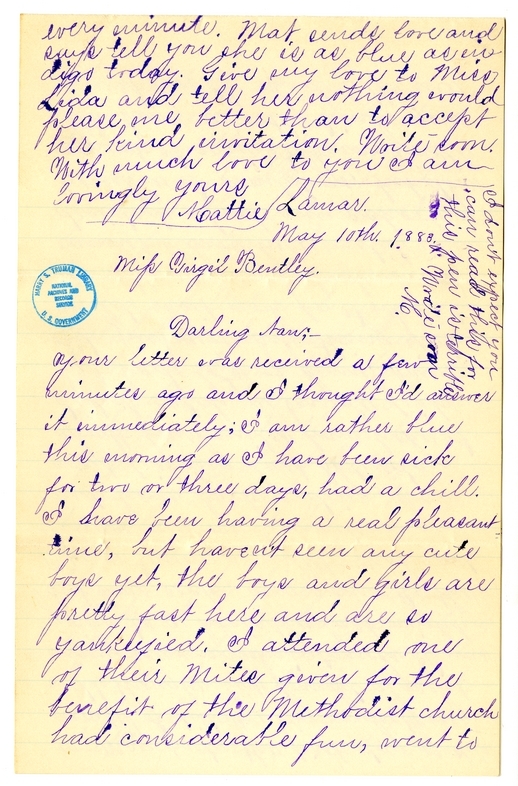 Letter from Mary Martha Truman to Nancy Bentley