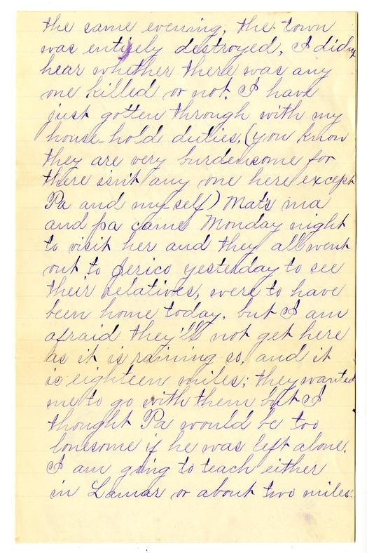 Letter from Mary Martha Truman to Nancy Bentley