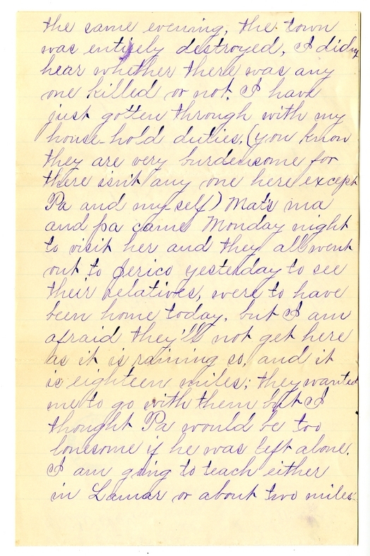 Letter from Mary Martha Truman to Nancy Bentley