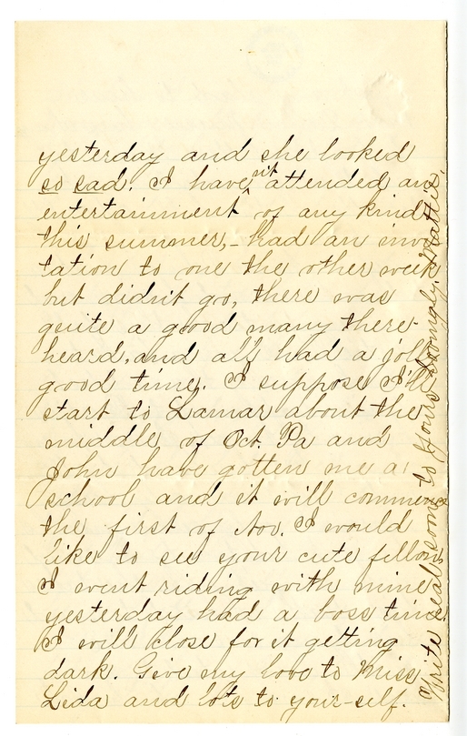 Letter from Mary Martha Truman to Nancy Bentley