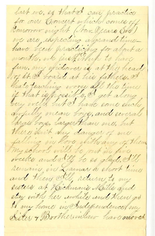 Letter from Mary Martha Truman to Nancy Bentley