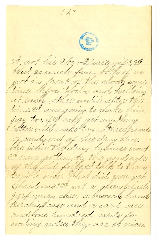 Letter from Mary Martha Truman to Nancy Bentley