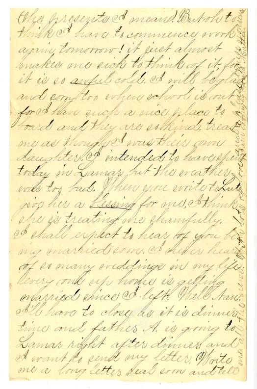 Letter from Mary Martha Truman to Nancy Bentley