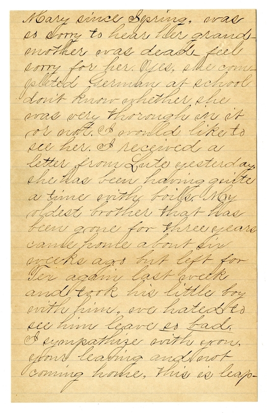 Letter from Mary Martha Truman to Nancy Bentley