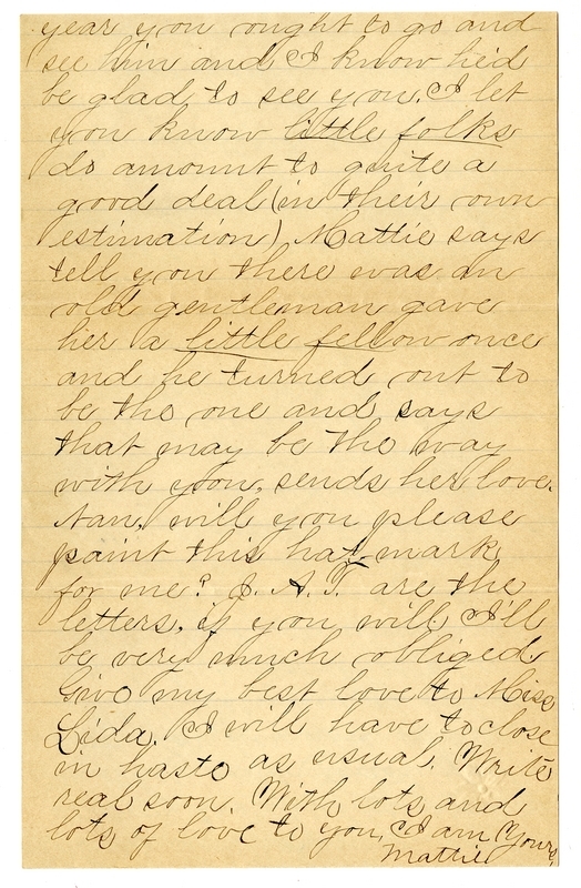 Letter from Mary Martha Truman to Nancy Bentley