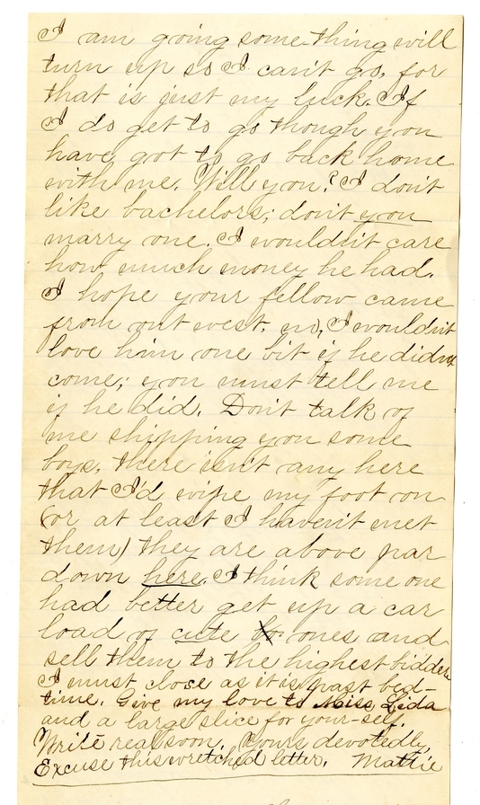 Letter from Mary Martha Truman to Nancy Bentley