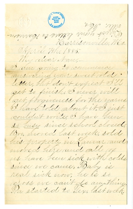 Letter from Mary Martha Truman to Nancy Bentley