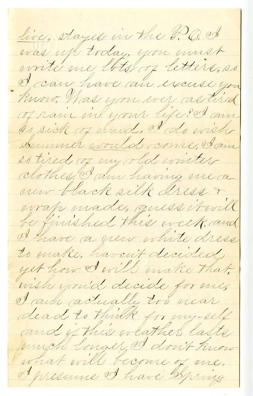 Letter from Mary Martha Truman to Nancy Bentley