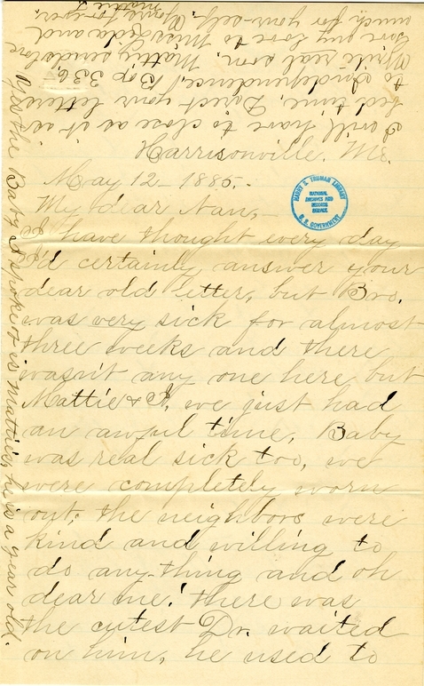 Letter from Mary Martha Truman to Nancy Bentley