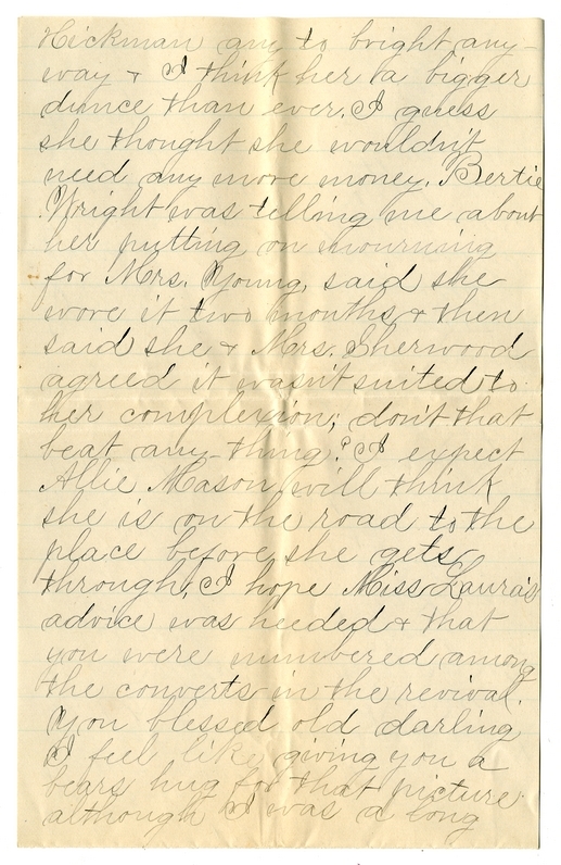 Letter from Mary Martha Truman to Nancy Bentley